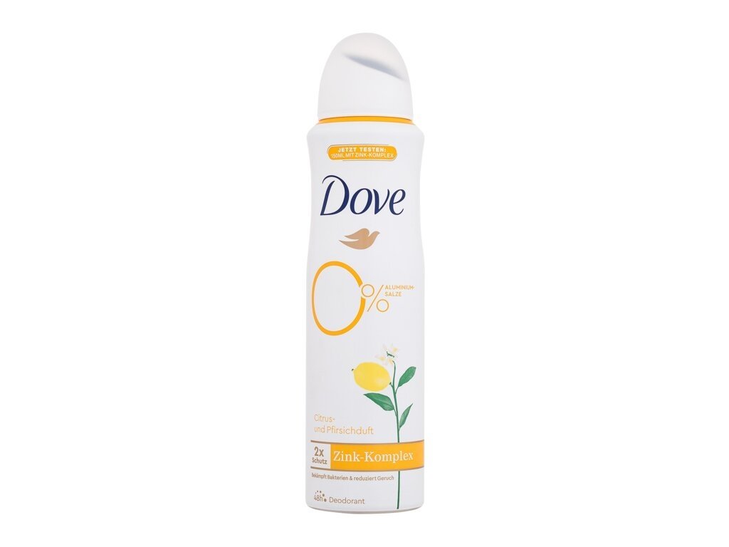 Dove - 0% ALU Citrus & Peach 48h - For Women, 150 ml