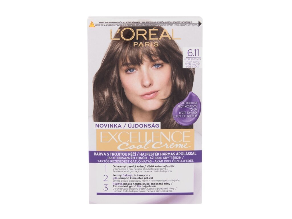 L'Oréal Paris - Excellence Cool Creme 6,11 Ultra Ash Dark Blond - For Women, 48 ml