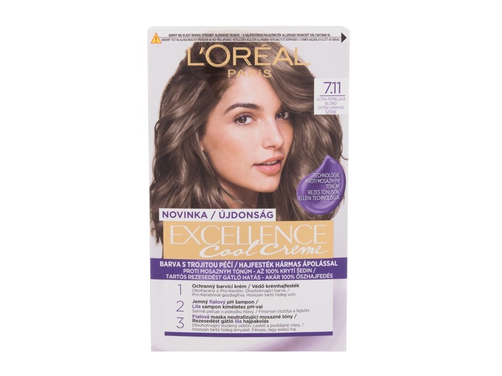 L'Oréal Paris - Excellence Cool Creme 7,11 Ultra Ash Blond - For Women, 48 ml