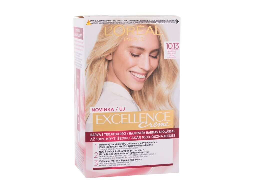 L'Oréal Paris - Excellence Creme Triple Protection 10,13 Natural Light Baby Blonde - For Women, 48 ml