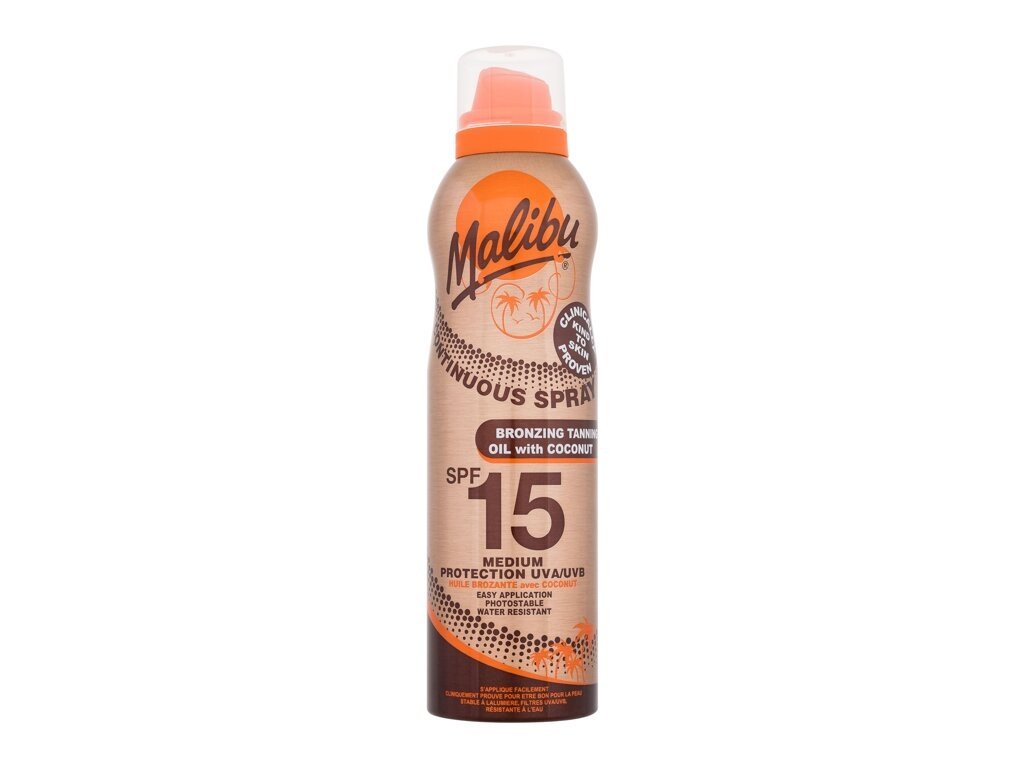 Malibu - Continuous Spray Bronzing Oil Coconut SPF15 - Unisex, 175 ml