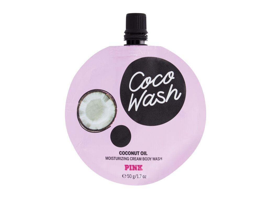 Pink - Coco Wash Coconut Oil Cream Body Wash Travel Size - For Women, 50 ml